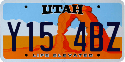 UT license plate Y154BZ