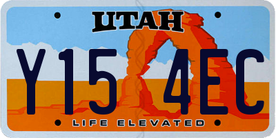 UT license plate Y154EC