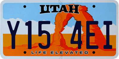 UT license plate Y154EI