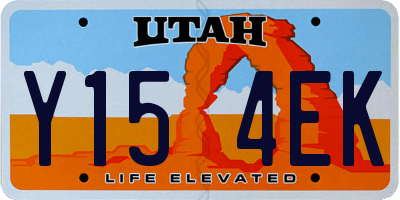 UT license plate Y154EK