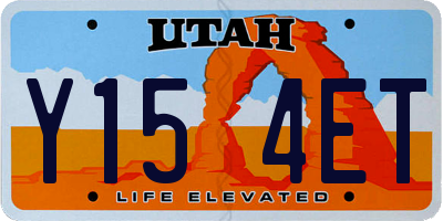 UT license plate Y154ET
