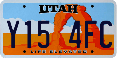 UT license plate Y154FC