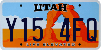 UT license plate Y154FQ