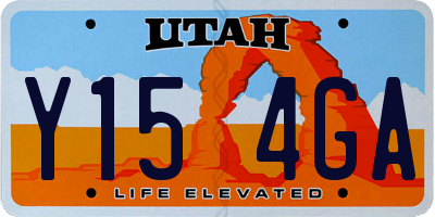 UT license plate Y154GA