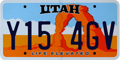 UT license plate Y154GV