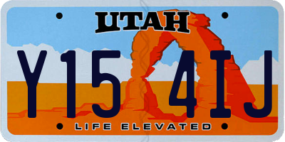UT license plate Y154IJ