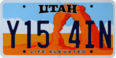 UT license plate Y154IN