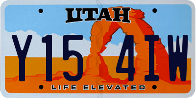 UT license plate Y154IW