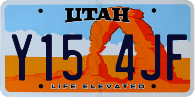 UT license plate Y154JF