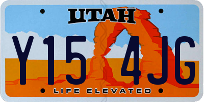 UT license plate Y154JG