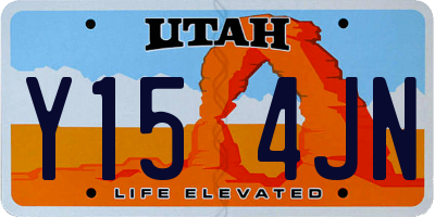 UT license plate Y154JN