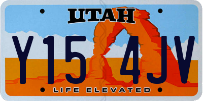UT license plate Y154JV