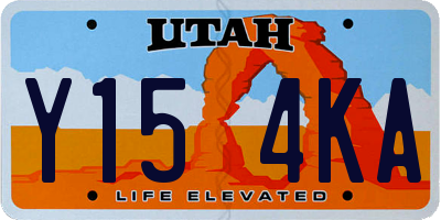 UT license plate Y154KA