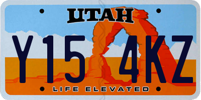 UT license plate Y154KZ