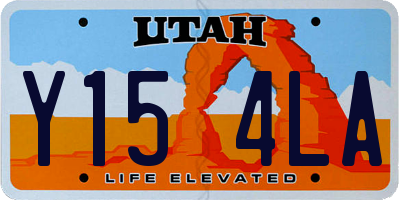 UT license plate Y154LA