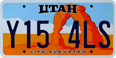 UT license plate Y154LS