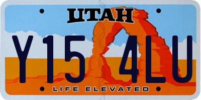 UT license plate Y154LU