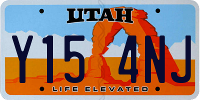 UT license plate Y154NJ