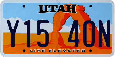UT license plate Y154ON