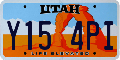 UT license plate Y154PI