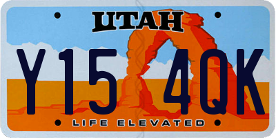 UT license plate Y154QK