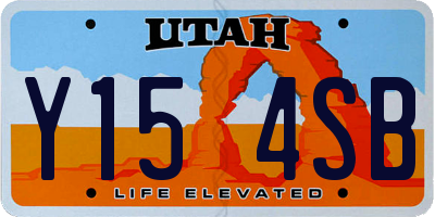 UT license plate Y154SB