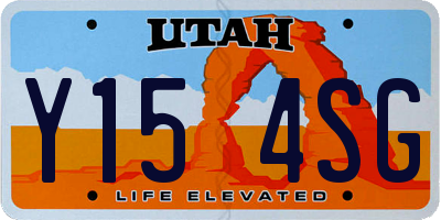 UT license plate Y154SG
