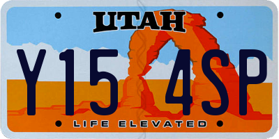 UT license plate Y154SP