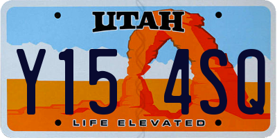 UT license plate Y154SQ