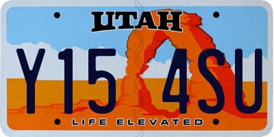 UT license plate Y154SU