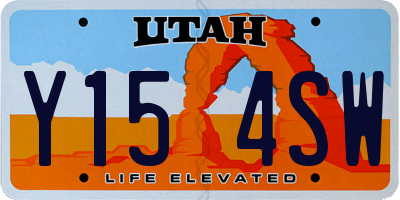 UT license plate Y154SW