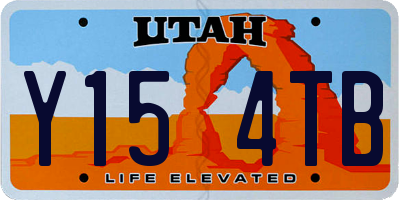 UT license plate Y154TB