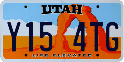 UT license plate Y154TG