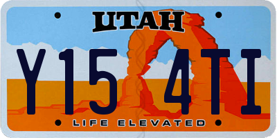 UT license plate Y154TI