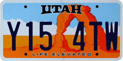 UT license plate Y154TW