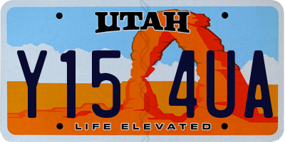 UT license plate Y154UA