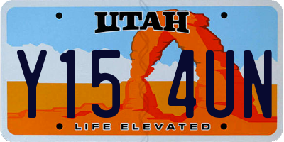 UT license plate Y154UN
