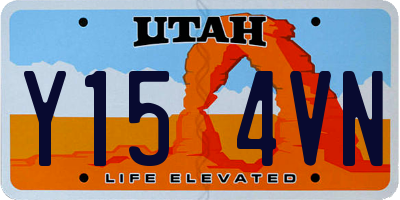 UT license plate Y154VN
