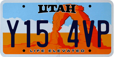 UT license plate Y154VP