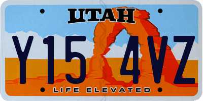 UT license plate Y154VZ