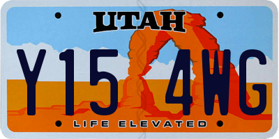 UT license plate Y154WG