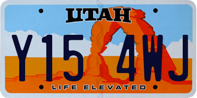 UT license plate Y154WJ
