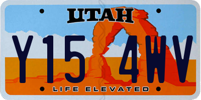 UT license plate Y154WV