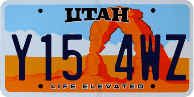 UT license plate Y154WZ