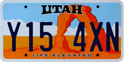 UT license plate Y154XN