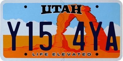 UT license plate Y154YA