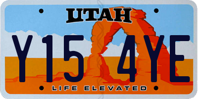 UT license plate Y154YE