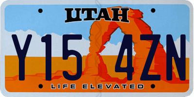 UT license plate Y154ZN