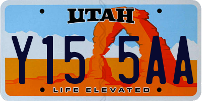 UT license plate Y155AA