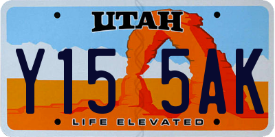 UT license plate Y155AK